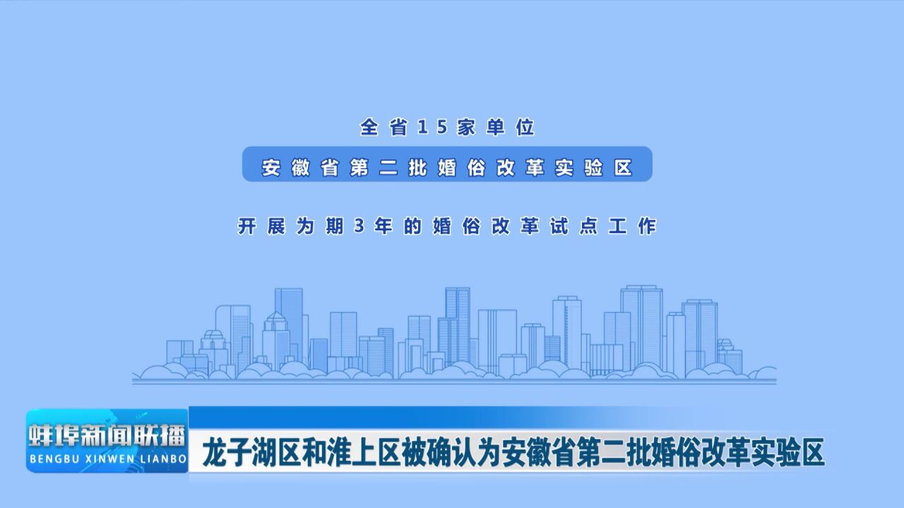 龙子湖区和淮上区被确认为安徽省第二批婚俗改革实验区