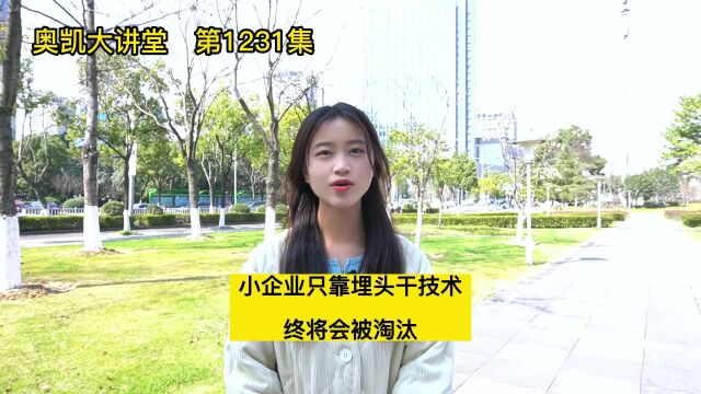 小企业只靠埋头干技术终将会被淘汰