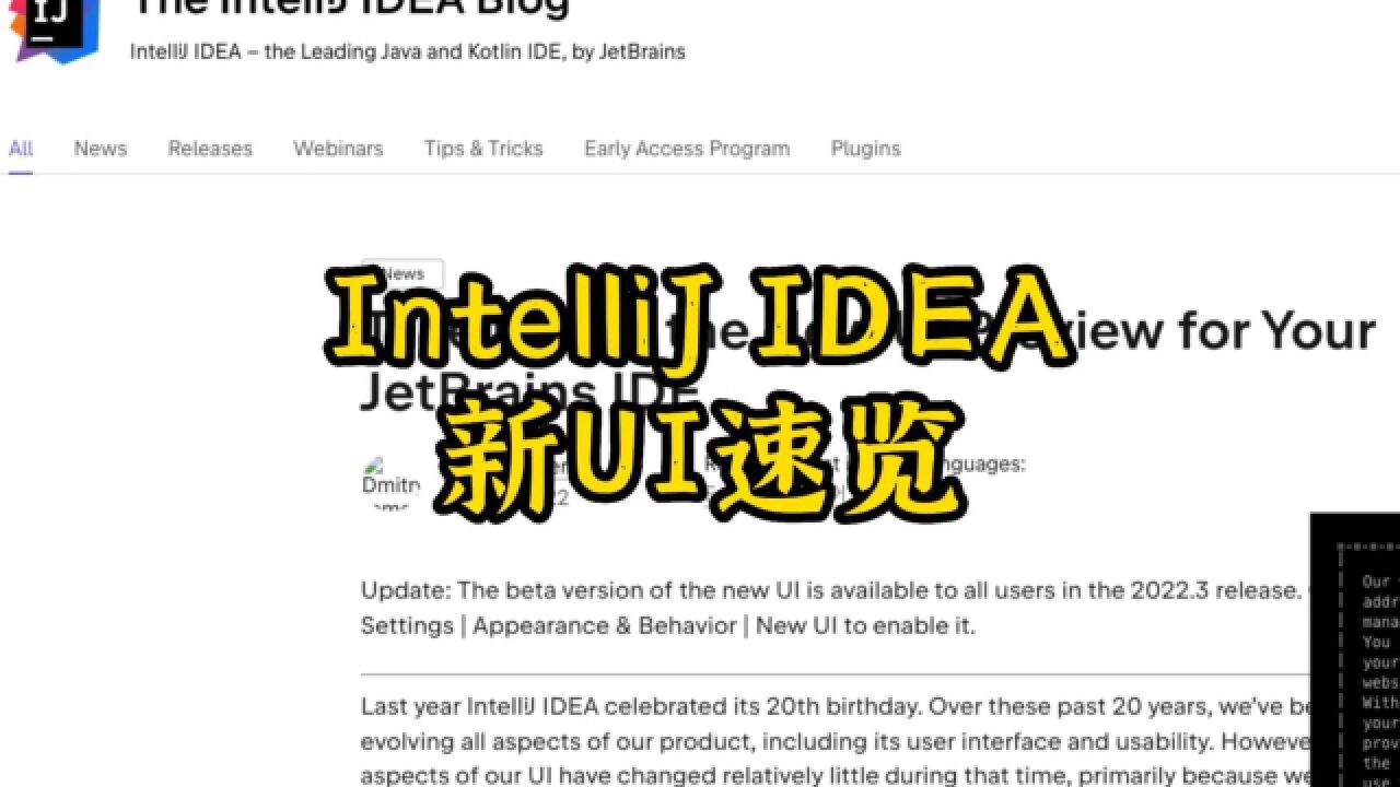 IntelliJ IDEA 新 UI 速览