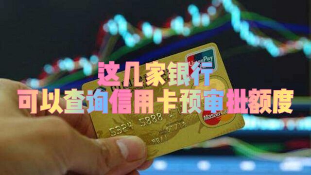 这几家银行可以查询信用卡预审批额度