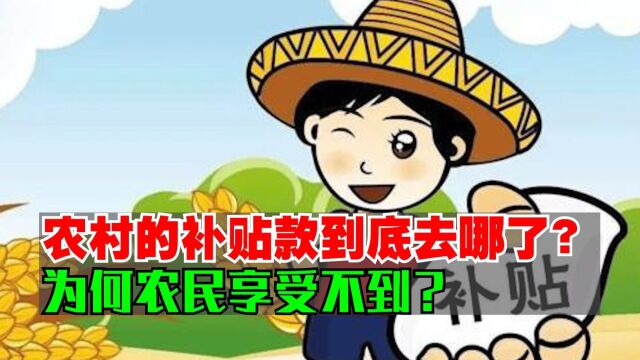 农村的补贴款到底去哪了?为何农民享受不到?谁在从中谋取利益?