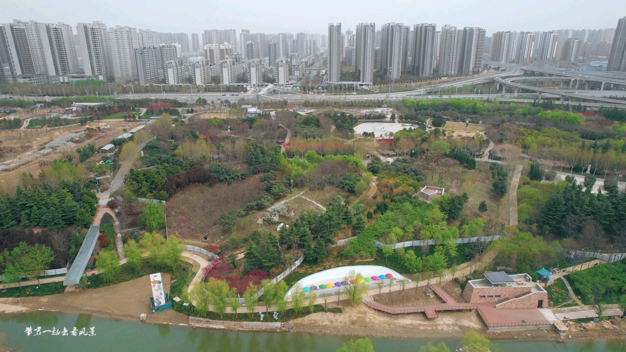 郑州市中原区西三环绿色廊道春天美景