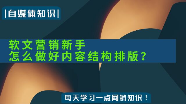 软文营销新手怎么做好内容结构排版?