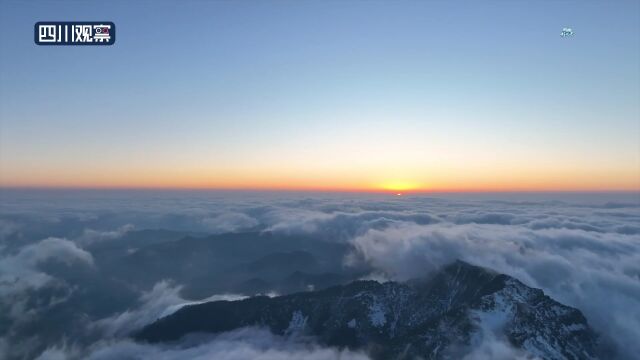 川渝好风光丨雅安轿顶山:雪后云海美如画