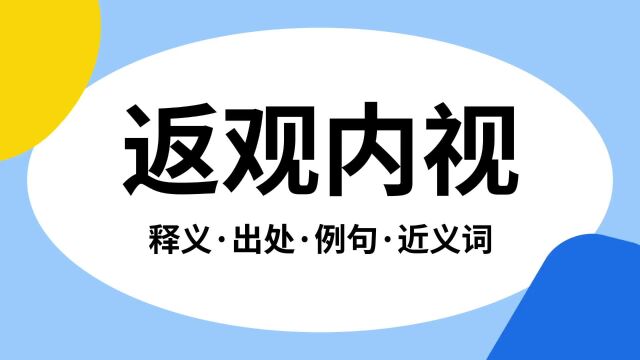 “返观内视”是什么意思?