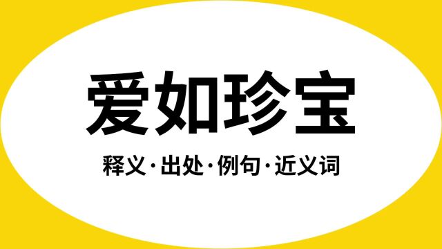 “爱如珍宝”是什么意思?