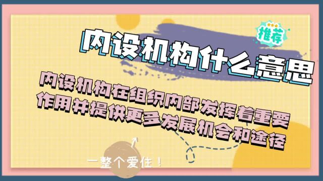 内设机构在组织内部发挥着重要作用并提供更多发展机会和途径