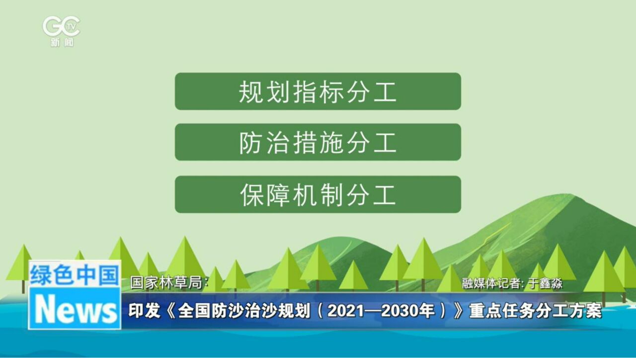 国家林草局印发《全国防沙治沙规划(2021—2030年)》重点任务分工方案