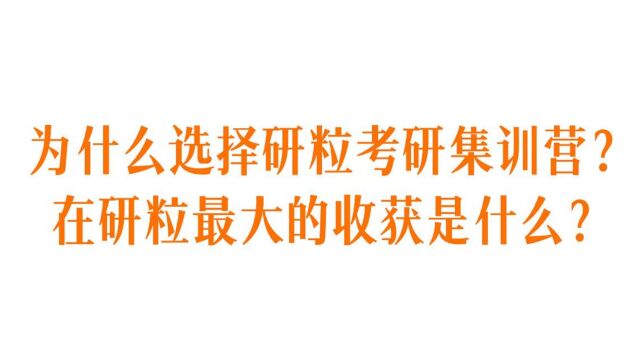 为什么选择研粒考研集训营?听听他们怎么说!