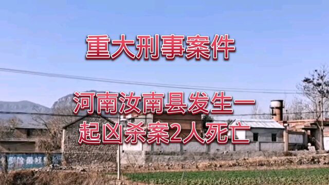 重大刑事案件,河南汝南县发生一起凶杀案2人死亡