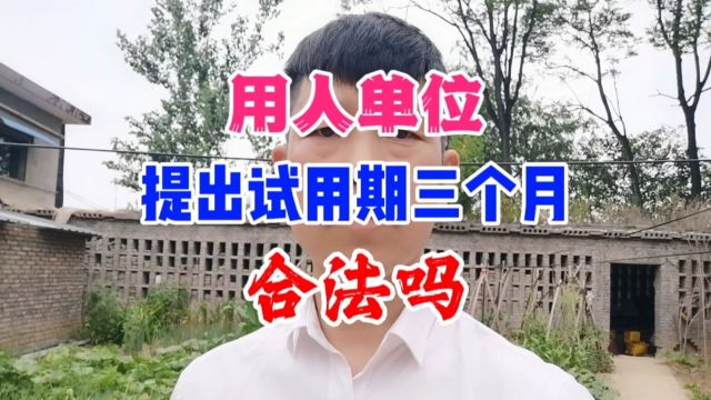 用人单位提出试用期三个月,合法吗?