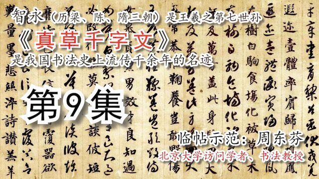 隋 智永《真草千字文》全文书法【周东芬临帖视频】第9集