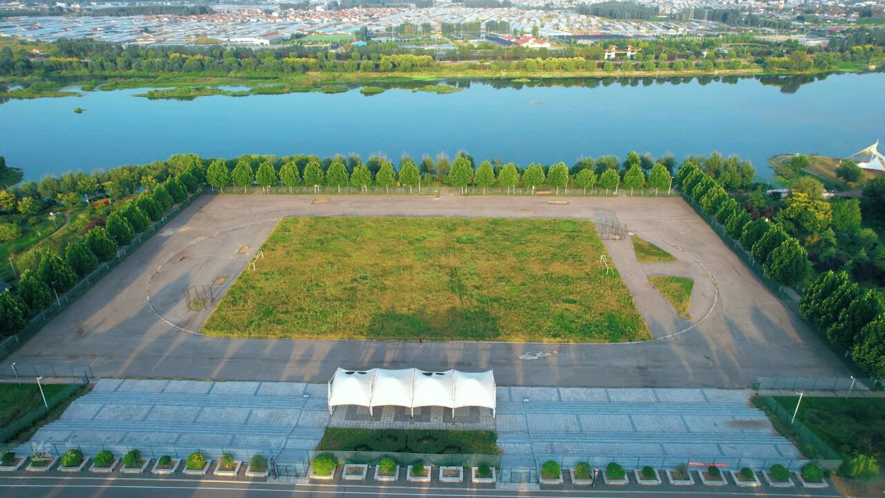 山东沂南县沂河湿地公园科普馆美丽景色