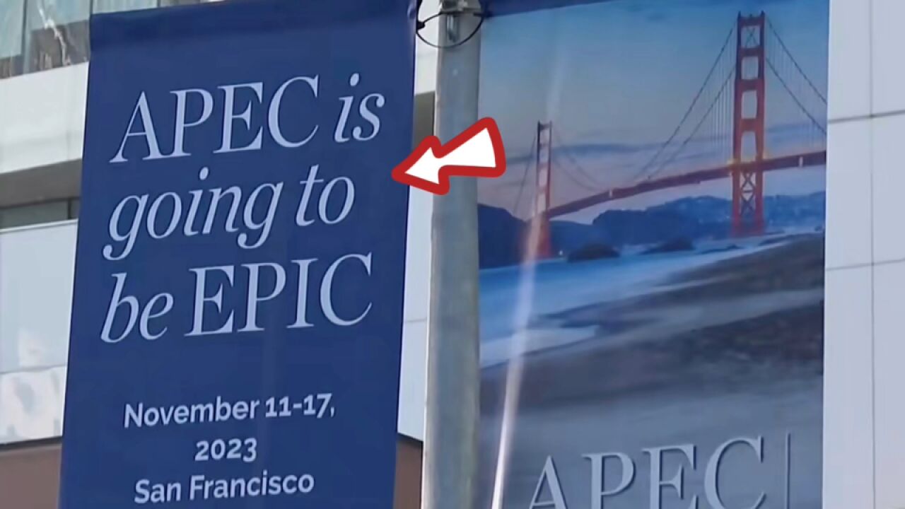 美国 APEC 峰会,街头这句英文标语亮了!