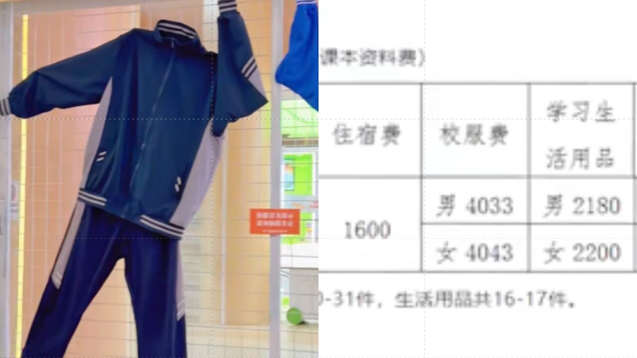 中学新生缴4千元买30件校服,学校:经教育局物价局审批