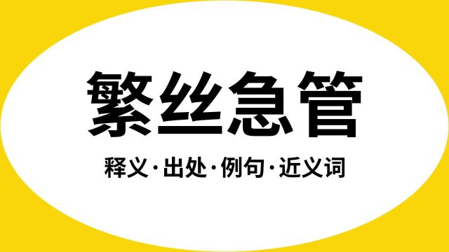 “繁丝急管”是什么意思?