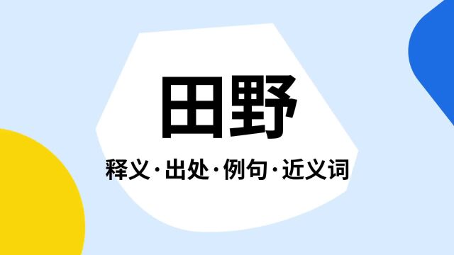 “田野”是什么意思?