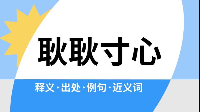 “耿耿寸心”是什么意思?