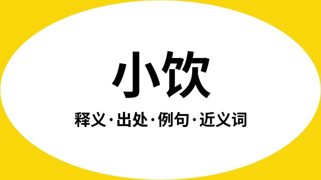 “小饮”是什么意思?