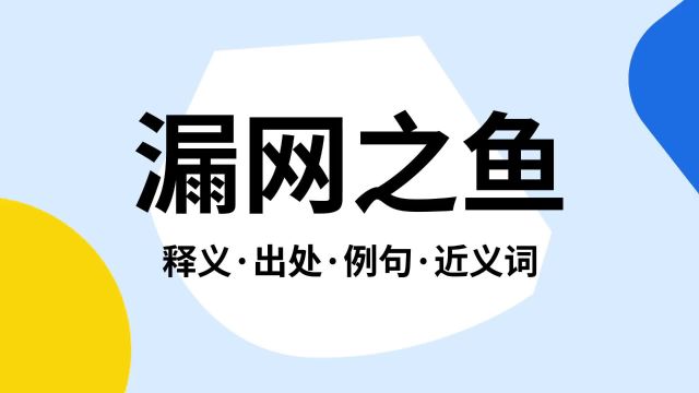 “漏网之鱼”是什么意思?