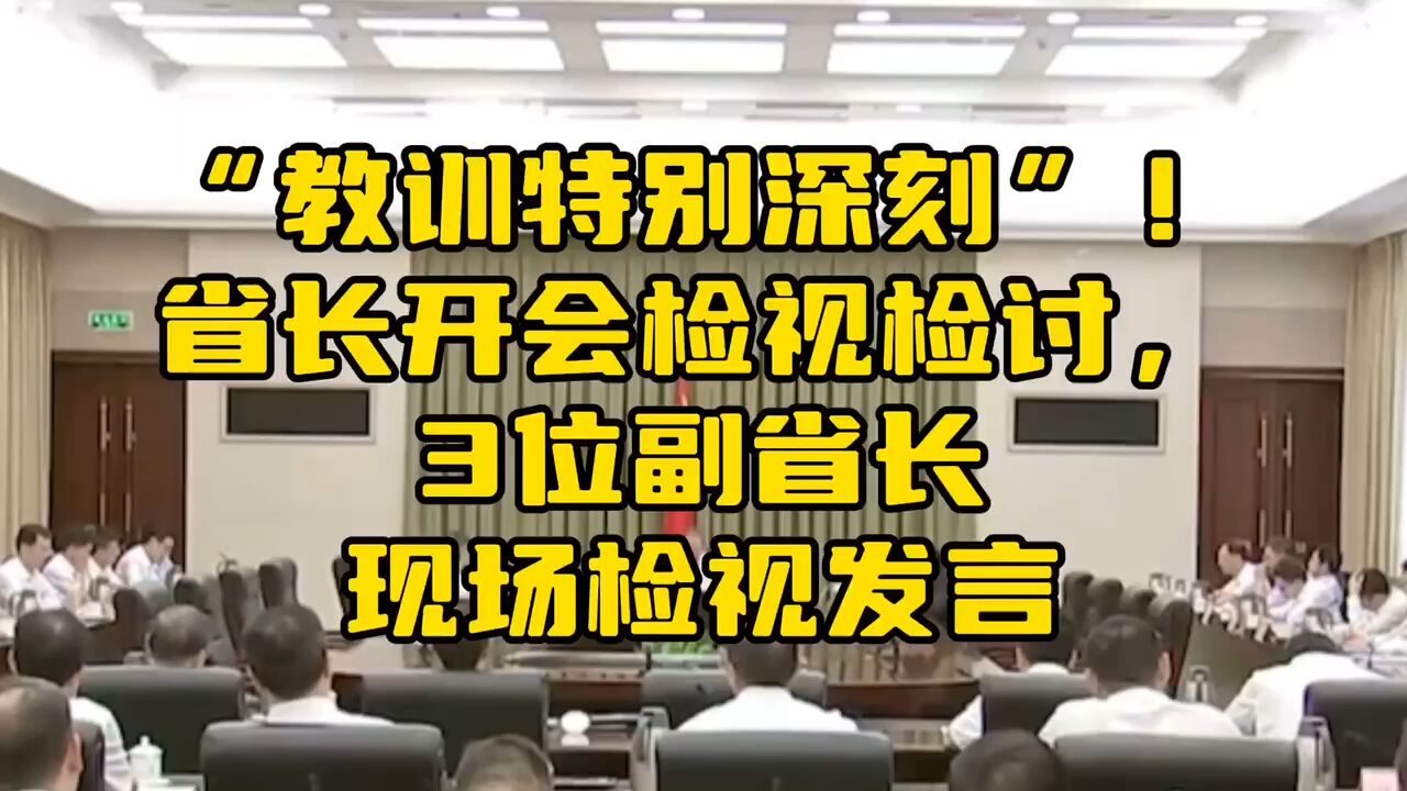 “教训特别深刻”!省长开会检视检讨,3位副省长现场检视发言