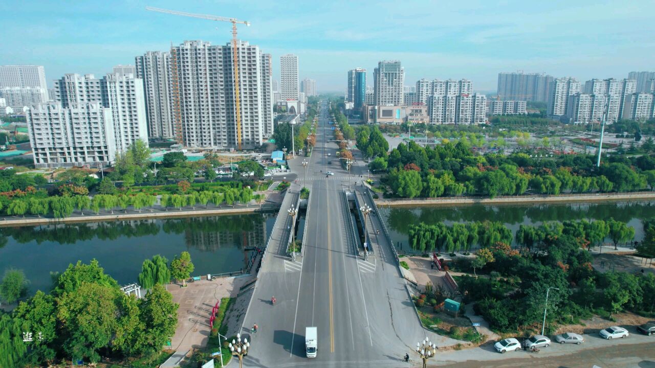 山东鱼台县孝贤大道美丽街景