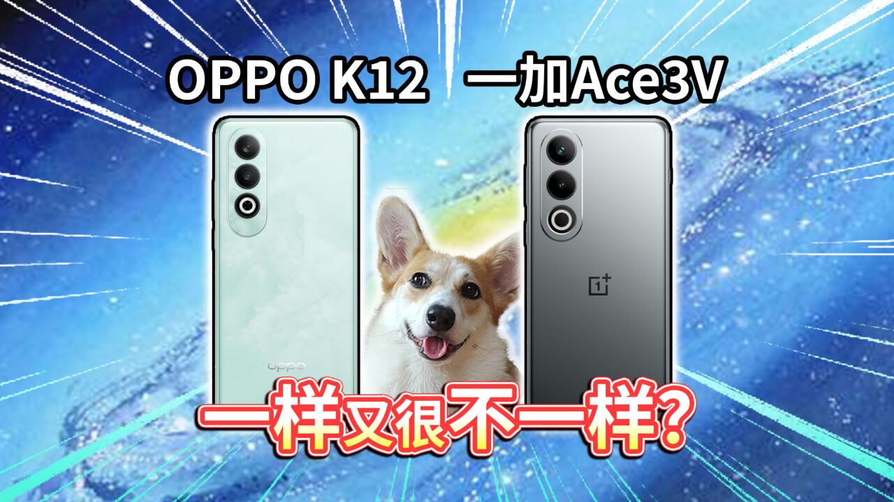 OPPO K12对比一加Ace3V!7大差别,一样又很不一样?