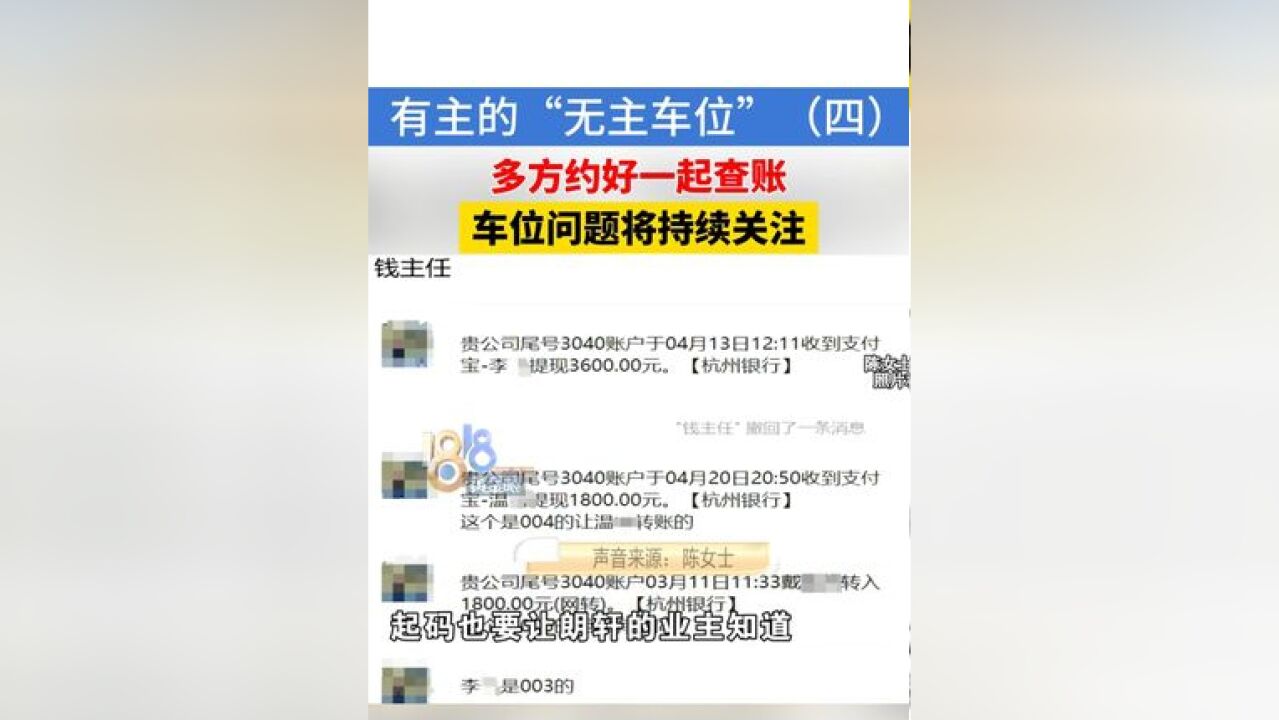 有主的“无主车位”(四):背后的账目到底什么情况?多方约好一起查账