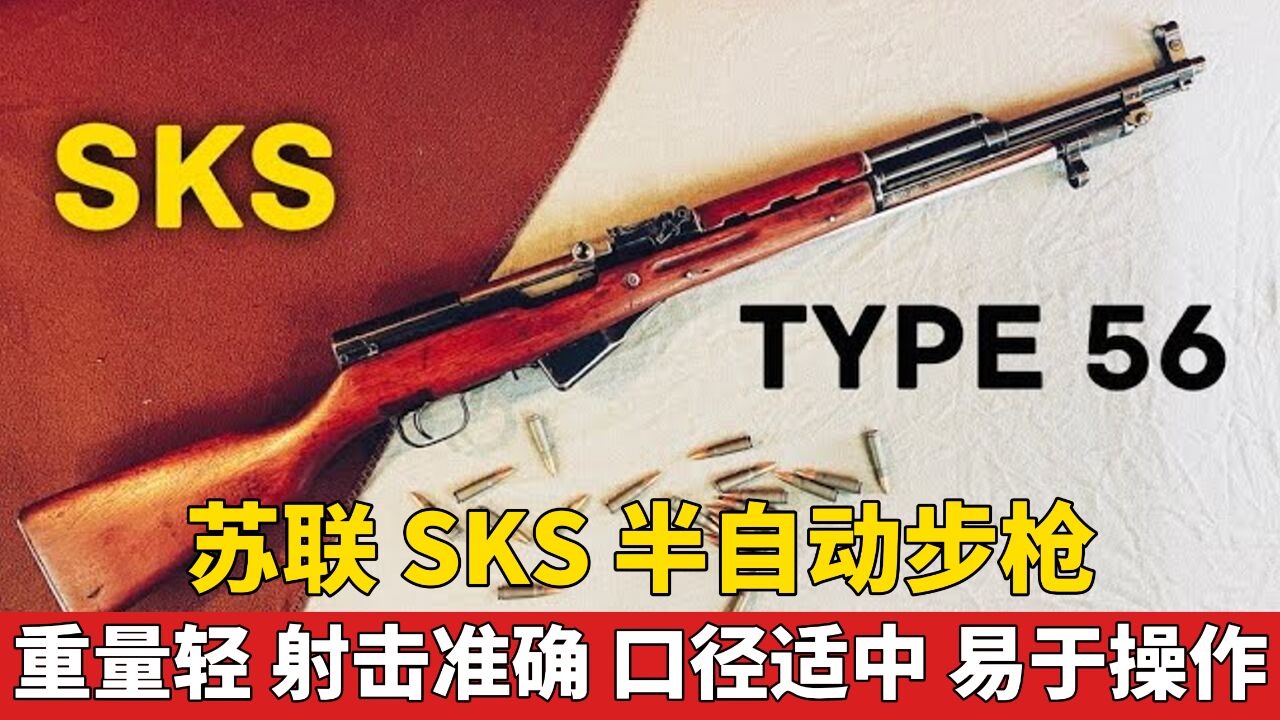 「经典老枪」苏联SKS半自动步枪 重量轻 射击准确 口径适中 易于操作