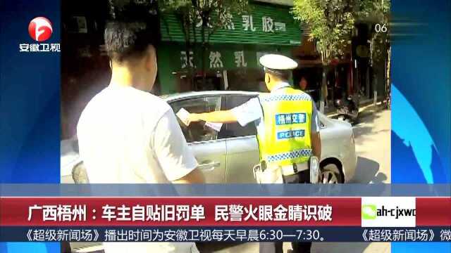 广西梧州 车主自贴旧罚单 民警火眼金睛识破