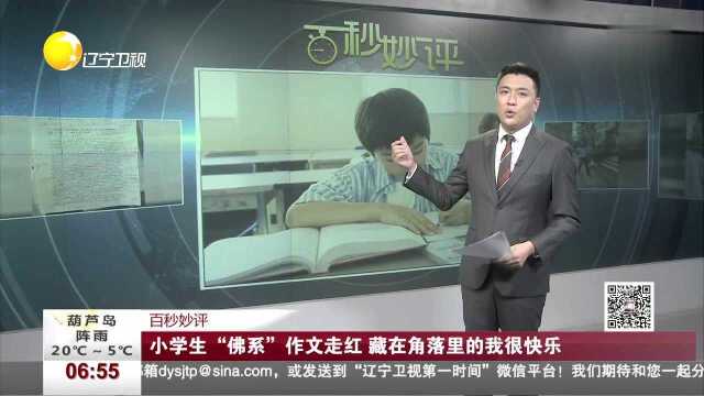 百秒妙评 小学生“佛系”作文走红 藏在角落里的我很快乐