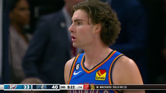 NBA常规赛：雷霆vs森林狼第2节中文解说回放