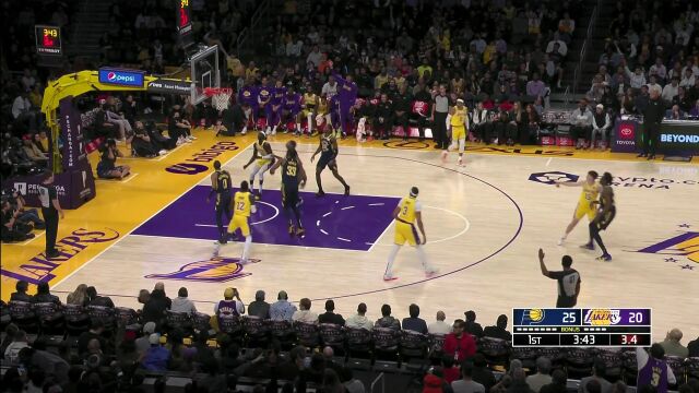 NBA常规赛：步行者vs湖人英文原声全场回放