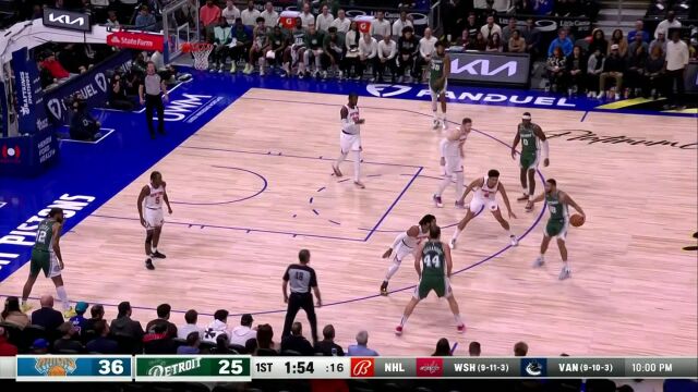 NBA常规赛：尼克斯vs活塞第1节英文原声回放