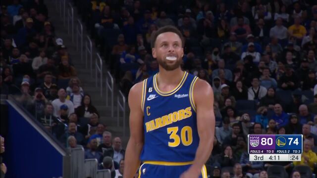 NBA常规赛：国王vs勇士第3节原声解说回放