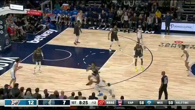 NBA常规赛：雷霆vs森林狼第1节中文解说回放
