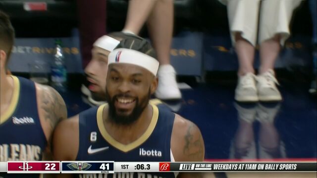 NBA常规赛：火箭vs鹈鹕第1节英文原声回放