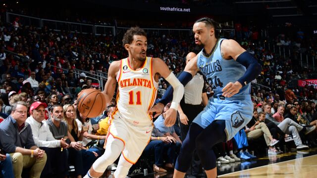 特雷杨vs灰熊集锦 全场28+10攻传一体难救主