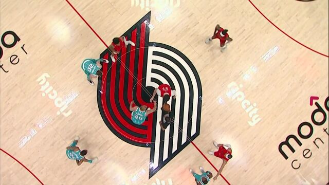 NBA常规赛：黄蜂vs开拓者英文原声全场回放