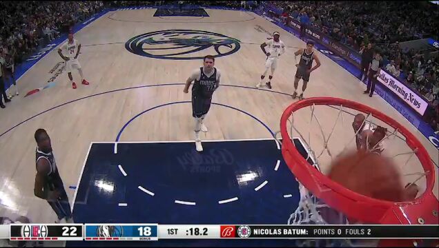 NBA常规赛：快船vs独行侠第1节 英文解说回放