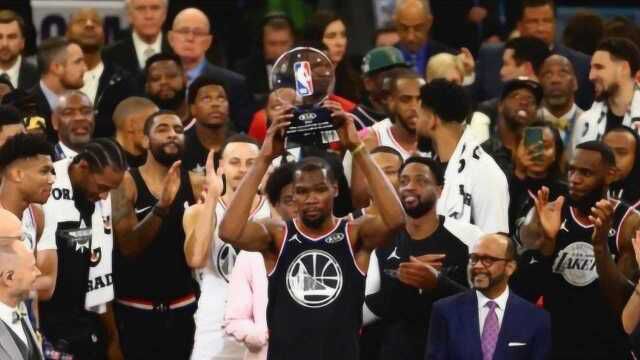 2019NBA全明星杜兰特集锦 无敌死神狂砍31+7荣获AMVP