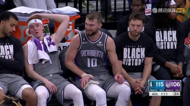 NBA常规赛：独行侠vs国王第4节英文原声回放