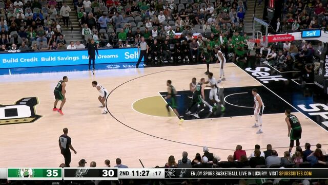 老爷子看不下去了！绿军1分钟打出7-0小高潮逼停马刺