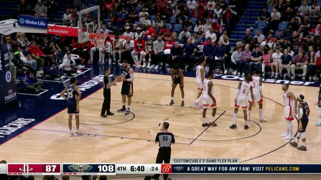 NBA常规赛：火箭vs鹈鹕第4节中文解说回放
