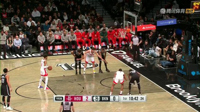  NBA常规赛：火箭vs篮网第1节英文原声回放