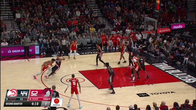 老鹰vs开拓者精华纯享 默里40分不敌利拉德42分