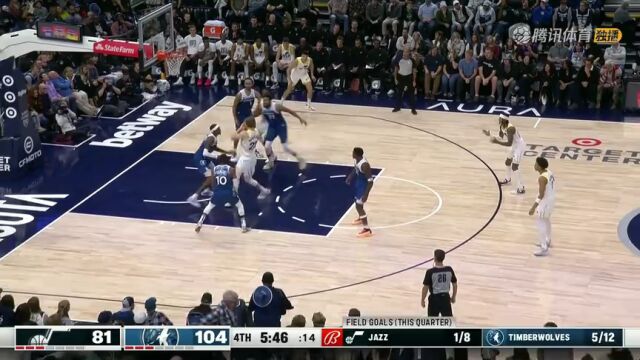  NBA常规赛：爵士vs森林狼第4节英文原声回放