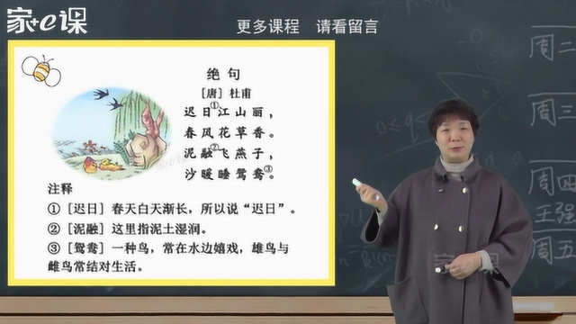 小学语文教育三年级下册课文同步讲解辅导视频——《绝句》