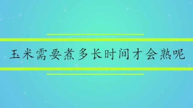 玉米需要煮多长时间才会熟呢