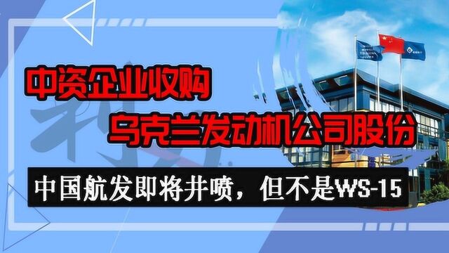 中资企业收购乌克兰发动机公司,中国航发即将井喷,不是WS15